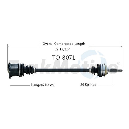 Surtrack Axle Cv Axle Shaft, To-8071 TO-8071